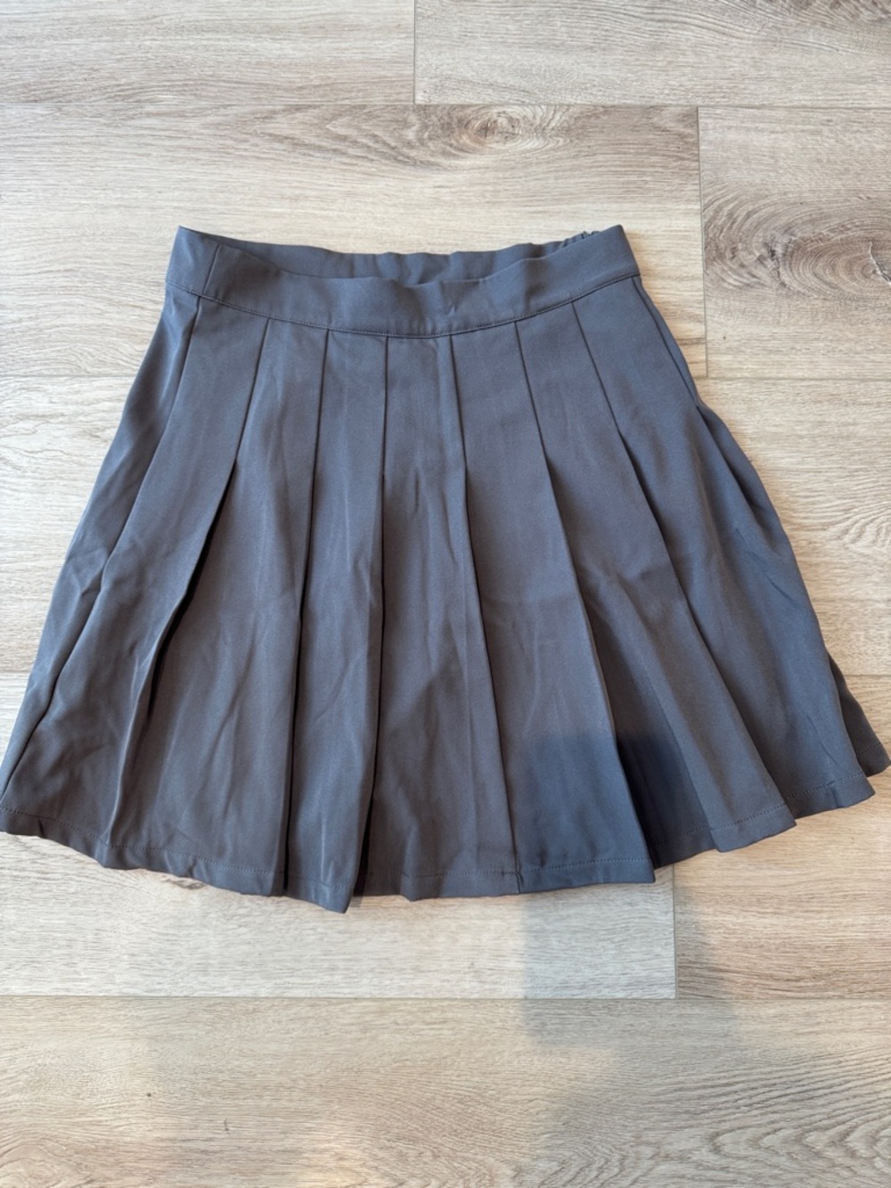 Classic Pleated Women's Skirt in Charcoal Gray